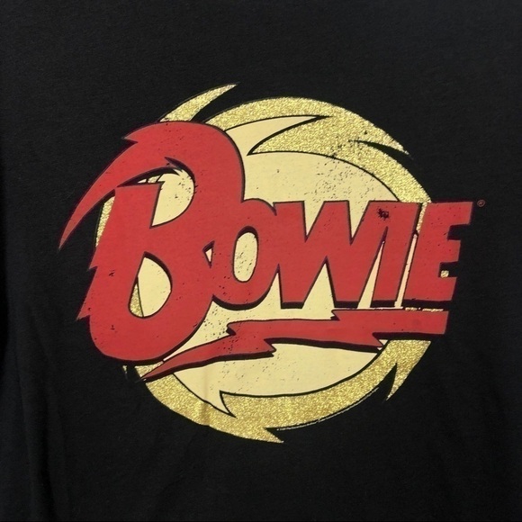 🎉HP🎉 NWT Chaser David Bowie Gold glitter Tee - Picture 2 of 6
